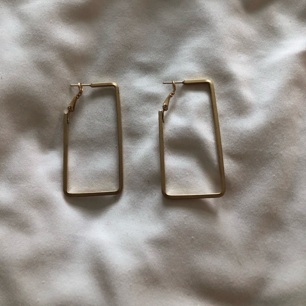 Gold Rectangle Hoops